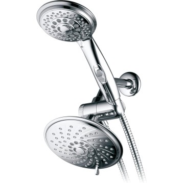 HotelSpa - Shower Heads with Handheld Spray - High Pressure Shower Head - 6 Inch Showerhead, 4 Inch Handheld Shower Head - 2-in-1, 30-Setting Shower Heads, 5-to-7 Foot Shower Hose, Showerspa (Chrome)