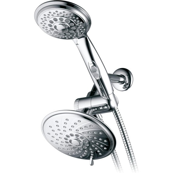 HotelSpa - Shower Heads with Handheld Spray - High Pressure Shower Head - 6 Inch Showerhead, 4 Inch Handheld Shower Head - 2-in-1, 30-Setting Shower Heads, 5-to-7 Foot Shower Hose, Showerspa (Chrome)