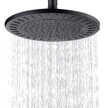 Rain Shower Head, 9 Inch High Pressure Waterfall Showerhead with Adjustable Angle and Anti-clogging Silicone Nozzles, Luxury Bathroom Overhead Shower, Oil-Rubbed Bronze