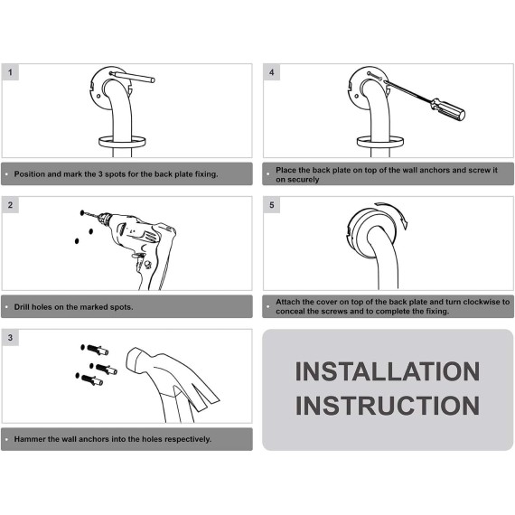 Stainless Steel Grab Bar Set – Includes Handheld Shower Head with Extra Long Hose, Shower Head and Hose Chrome Plated