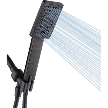 Handheld Shower Head Set High Pressure Hand Held Showerhead with 60 Inch Flexible Shower Hose and Adjustable Shower Arm Mount Bracket, 3 Spray Setting Shower Wand, Oil-Rubbed Bronze