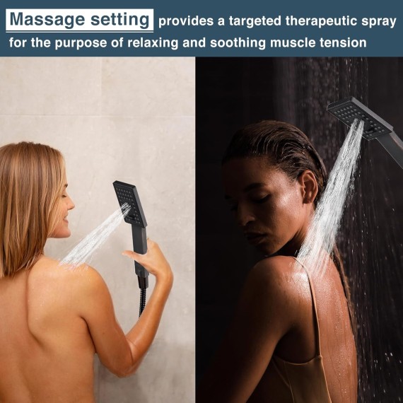 Handheld Shower Head Set High Pressure Hand Held Showerhead with 60 Inch Flexible Shower Hose and Adjustable Shower Arm Mount Bracket, 3 Spray Setting Shower Wand, Oil-Rubbed Bronze