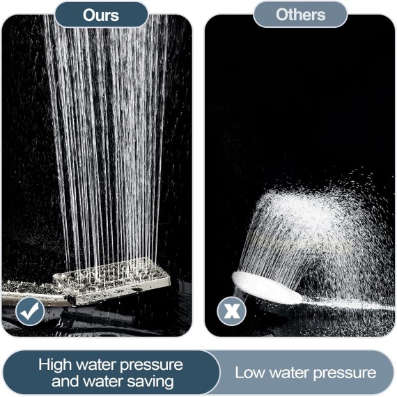 Handheld Shower Head Set High Pressure Hand Held Showerhead with 60 Inch Flexible Shower Hose and Adjustable Shower Arm Mount Bracket, 3 Spray Settings Shower Wand, Brushed Nickel