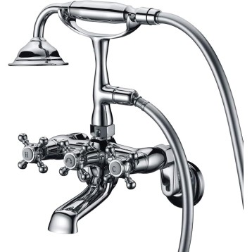 Clawfoot Tub Faucet,3-Inch to 9-Inch Wall Mount Tub Faucets with Hand Shower Chrome Finish