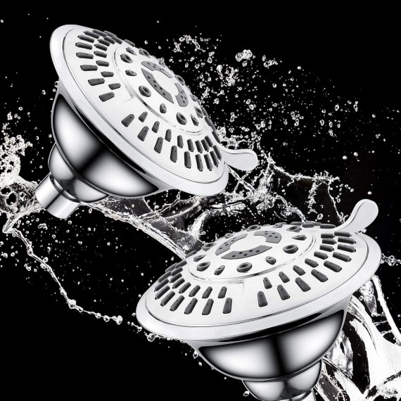 Shower Head High Pressure Rain Showerhead 5 Spray Setting Fixed Shower Head Angle Adjustable Bathroom Showerhead, Chrome
