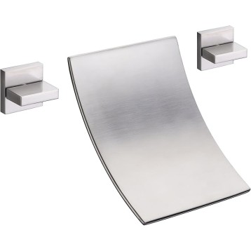 Wall Mount Waterfall Tub Faucet 3 Hole Brushed Nickel Bathtub Faucet, Extra High Flow Rate