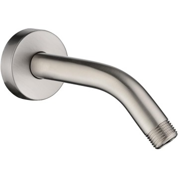 6 Inch Brass Shower Arm with Flange Shower Pipe Arm for Wall Mount Fixed and Handheld Shower Head, Brushed Nickel
