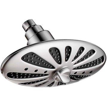 Rain Shower Head for Bathroom High Pressure Rainfall Showerhead with Adjustable Brass Swivel Ball Joint, 2 Spray Settings, Easy Tool Free Installation, Brushed Nickel