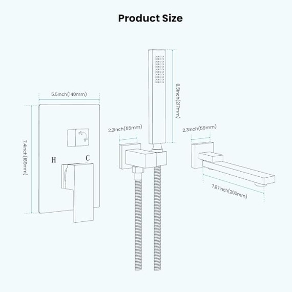 Wall Mounted Bathtub Faucet with Hand Held Sprayer,Tub Shower Faucet Set,Single Handle Bathroom Shower System Mixer for Tub,Rough-In Valve Included Swivel Tub Spout Brushed Nickel