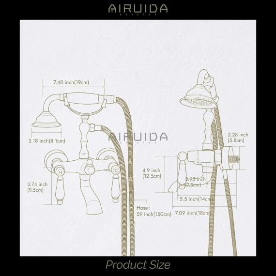 Wall mount Bathtub Faucet With Ceramic Handheld Shower Sprayer Matching with Matte Black Bathroom Bowl Vessl Sink Faucet Stainless Steel Tall Bathroom Faucet