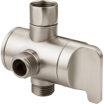 Shower Arm Diverter Valve for Hand held Showerhead and Fixed Spray Head, 3-Way Shower Head Diverter Valve, Brushed Nickel