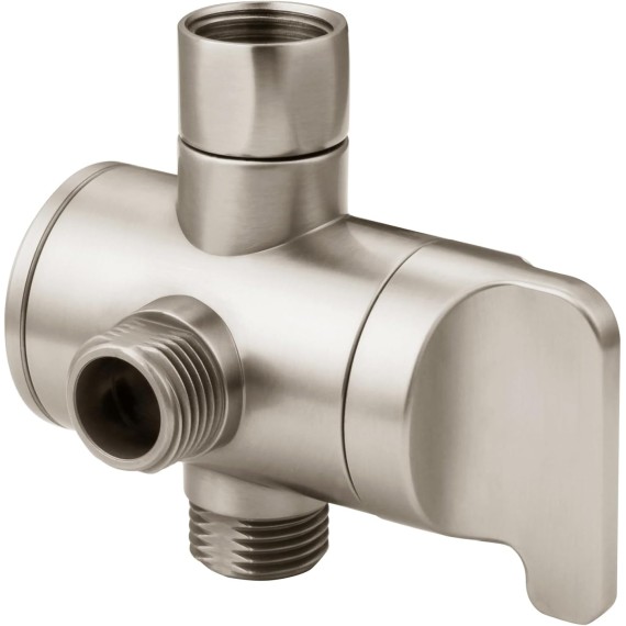 Shower Arm Diverter Valve for Hand held Showerhead and Fixed Spray Head, 3-Way Shower Head Diverter Valve, Brushed Nickel