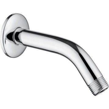 Brass Shower Arm with Flange 6 Inch Wall Mounted Shower Pipe Arm Extension for Fixed Shower Head and Handheld showerhead, Chrome