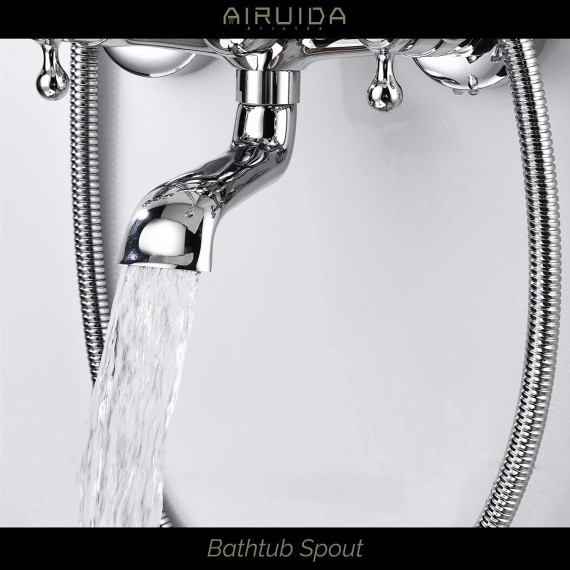 Wall Mount Bathtub Faucet Chrome Polish with Handheld Shower Chrome Polish Waterfall Widespread Bathroom Sink Faucet Deck