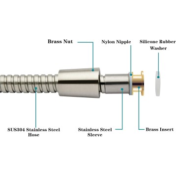 Shower Hose For Hand Held Shower Heads, 79 Inches Cord Extra Long Stainless Steel Hand Shower Hose, Ultra-Flexible Replacement Part with Brass Insert, Brushed Nickel