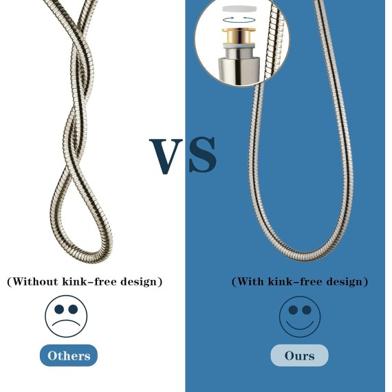 Shower Hose For Hand Held Shower Heads, 79 Inches Cord Extra Long Stainless Steel Hand Shower Hose, Ultra-Flexible Replacement Part with Brass Insert, Brushed Nickel