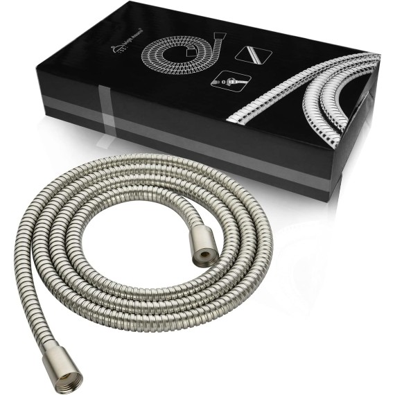 Shower Hose For Hand Held Shower Heads, 79 Inches Cord Extra Long Stainless Steel Hand Shower Hose, Ultra-Flexible Replacement Part with Brass Insert, Brushed Nickel