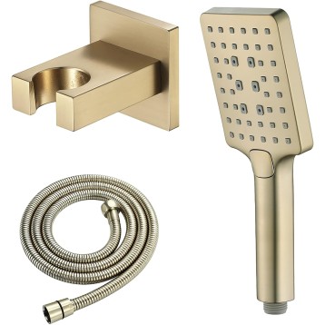 Handheld Shower Head 3 Function Handheld Shower Brushed Gold Handheld Showerhead ABS Square Hand Held Shower Suitable for Hotel Bathroom Gym