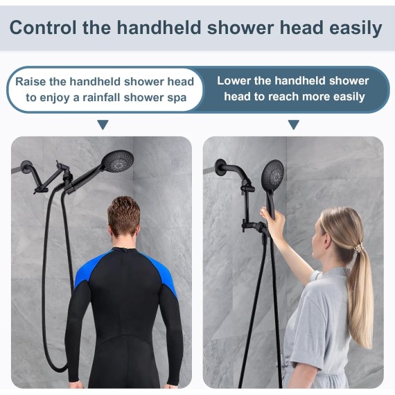 Brass Shower Arm Extender for Rain and Handheld Shower Head, 5 Inch Universal Shower Head Extension Arm, Height & Angle Adjustable, Oil-Rubbed Bronze