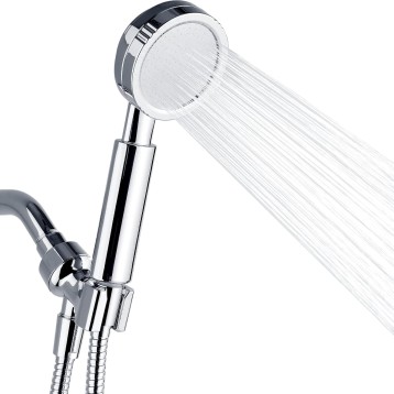 High Pressure Handheld Shower Head Set, Hand Held Showerhead with 60" Long Stainless Steel Shower Hose and Adjustable Wall Bracket, Chrome