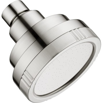 Brushed Nickel High Pressure Rain Showerhead Fixed Shower Head Angle Adjustable Bathroom Showerhead, Tool-Free Installation