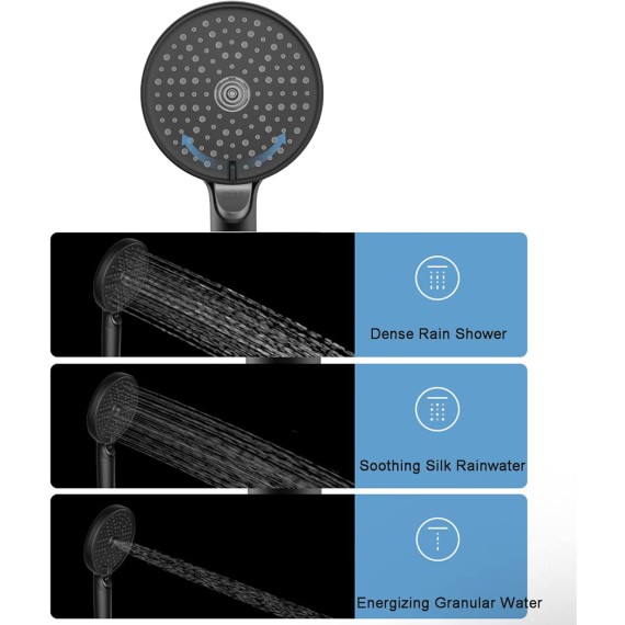 Wall Mount Showerheads, Handheld Shower High Pressure Shower Head, Adjustable Flow, Universal Bathroom Showerhead Easy Install in 2 Minutes Easy Clean with Silicone Jets