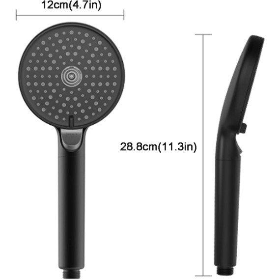 Wall Mount Showerheads, Handheld Shower High Pressure Shower Head, Adjustable Flow, Universal Bathroom Showerhead Easy Install in 2 Minutes Easy Clean with Silicone Jets