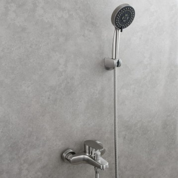 Bathtub Faucet, Wall Mount Shower System Fixtures Stainless Steel Tub Filler with Hand Shower Tub Spout Bathtub Faucet