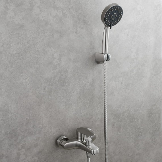 Bathtub Faucet, Wall Mount Shower System Fixtures Stainless Steel Tub Filler with Hand Shower Tub Spout Bathtub Faucet