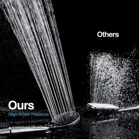 5 Spray Settings Handheld Shower Head Kit, High Pressure Handheld Rain Shower with 60 Inch Long Stainless Steel Shower Hose and Adjustable Wall Bracket, Chrome