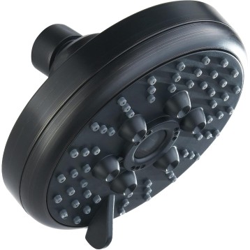 High Pressure Rain Shower Head 3 Spary Settings Fixed Showerhead 4.6 Inches Rainfall Showerhead with Metal Swivel Ball Joint for Luxury Overhead Shower Experience, Oil-Rubbed Bronze