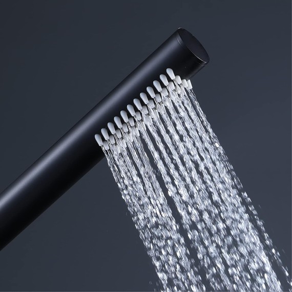 Handheld Shower Head Set Universal Handheld Showerhead Set Brass High Pressure Handheld Shower Sprayer with 1.5M PVC Shower Hose, Brass Holder,Black