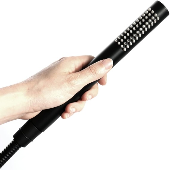 Handheld Shower Head Set Universal Handheld Showerhead Set Brass High Pressure Handheld Shower Sprayer with 1.5M PVC Shower Hose, Brass Holder,Black