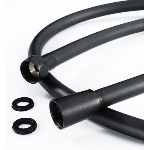 Handheld Shower Head Set Universal Handheld Showerhead Set Brass High Pressure Handheld Shower Sprayer with 1.5M PVC Shower Hose, Brass Holder,Black