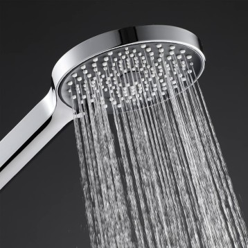 Handheld Shower Head, Round High Pressure Hand Showerhead with 59 Inch Flexible Shower Hose and Shower Bracket, 3 Spray Setting Shower,Chrome
