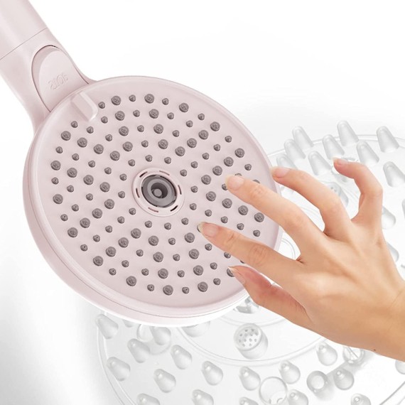 High Pressure Shower Head, 3-Settings Handheld Showerhead with ON/Off Full Shutoff Push Button and Switch to Control Flow, Angle-Adjustable Water Saving Body Sprays (Color : Pink)