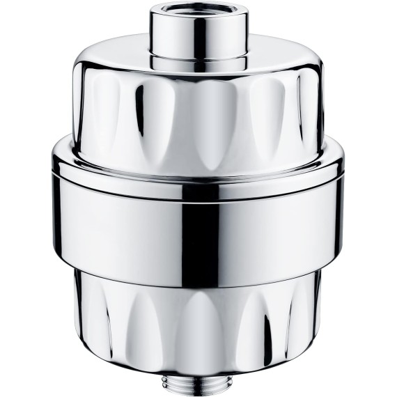 High Output Shower Filter for Hard Water, Removes Chlorine and Fluoride, Universal Multi-Stage Shower Water Softener Reduces Dry Itchy Skin, Scalp and Eczema, Chrome