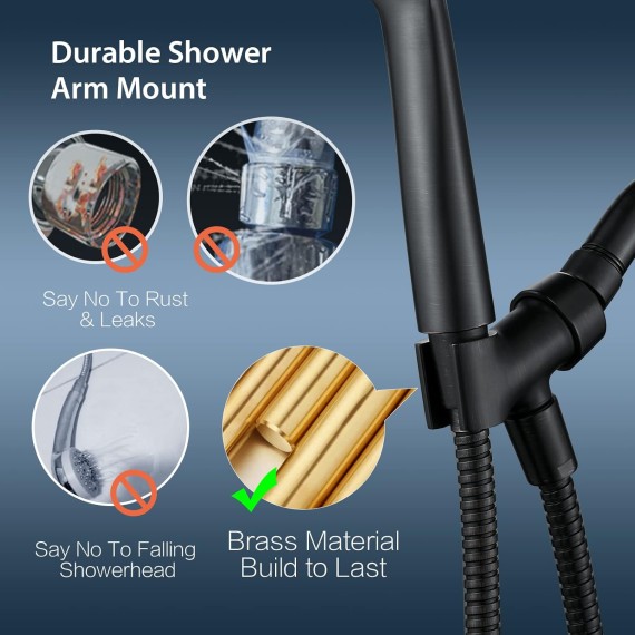 Shower Head Holder All Metal Handheld Shower Head Holder, Brass Adjustable Shower Arm Mount Bracket, Oil-Rubbed Bronze