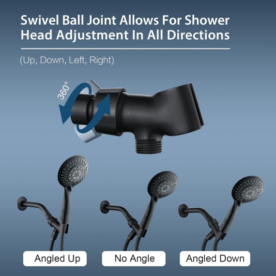 Shower Head Holder All Metal Handheld Shower Head Holder, Brass Adjustable Shower Arm Mount Bracket, Oil-Rubbed Bronze