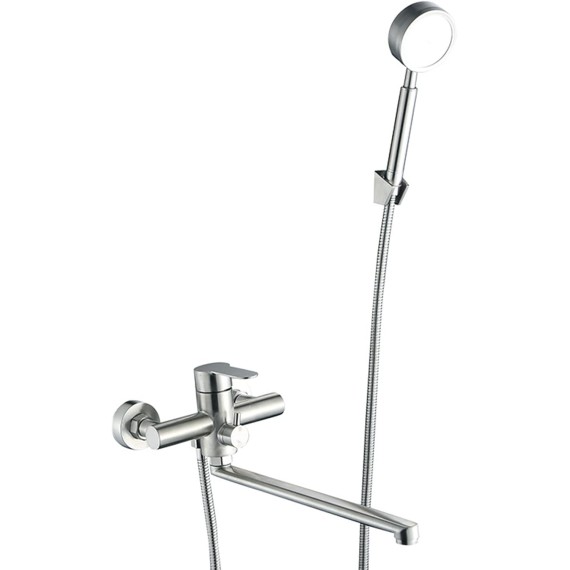 Wall Mounted Tub Filler Faucet 360° Swivel Bathtub Faucet with Hand Shower Modern Brushed Stainless Steel Shower Faucet Set, Single Handle Shower Mixer Tap