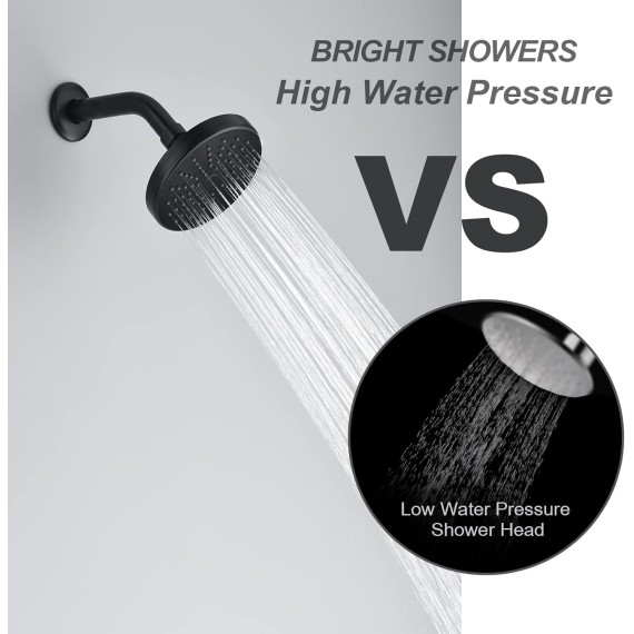 High Pressure Rain Showerhead Fixed Shower Head Angle Adjustable High Pressure Bathroom Showerhead with Anti-Clogging Silicone Nozzles, 1-Min Installation, Oil Rubbed Bronze
