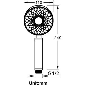 Shower Head with High Pressure, 3 Settings Handheld Showerheads with ABS Shower Holder and 59Inch Hose