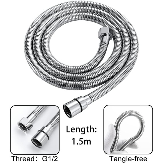 Shower Head with High Pressure, 3 Settings Handheld Showerheads with ABS Shower Holder and 59Inch Hose