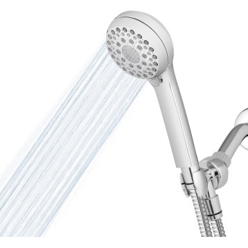 High Pressure Hand Held Shower Head With Hose, PowerPulse Massage 6-Mode, Chrome XAL-643ME