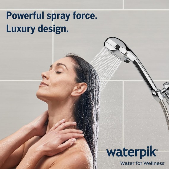 High Pressure Hand Held Shower Head With Hose, PowerPulse Massage 6-Mode, Chrome XAL-643ME
