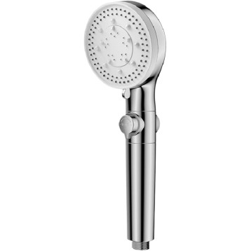 High Pressure Black Shower Head 5 Functions with Switch On/Off Button Spray Water Saving Shower Adjustable Bath Showerheads (Color : Silver Shower)