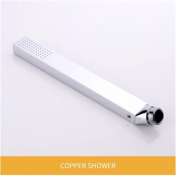 Hand Shower Hand Held Shower Head Bathroom Shower Accessories Products Solid Brass Chrome Finished Square Handheld Showerheads (Color : Hand Shower only)