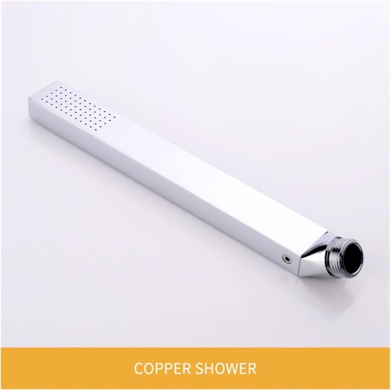 Hand Shower Hand Held Shower Head Bathroom Shower Accessories Products Solid Brass Chrome Finished Square Handheld Showerheads (Color : Hand Shower only)