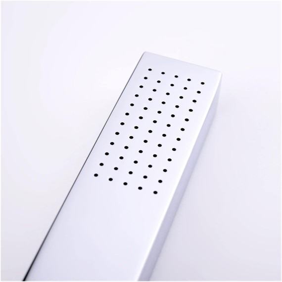 Hand Shower Hand Held Shower Head Bathroom Shower Accessories Products Solid Brass Chrome Finished Square Handheld Showerheads (Color : Hand Shower only)