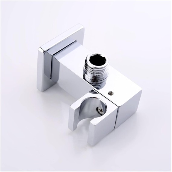 Hand Shower Hand Held Shower Head Bathroom Shower Accessories Products Solid Brass Chrome Finished Square Handheld Showerheads (Color : Hand Shower only)